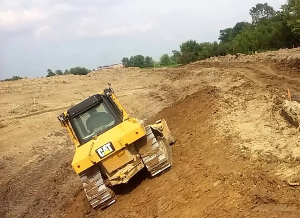 Soil grading work