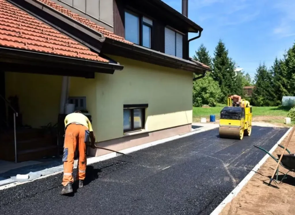 Street paving operation