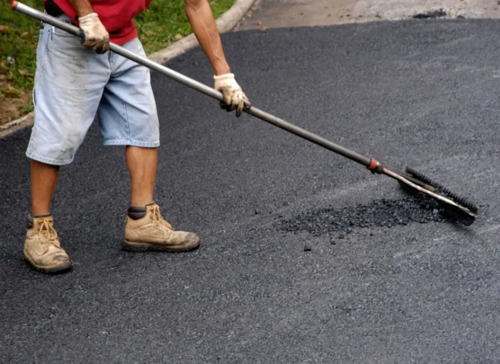 Blacktop paving process